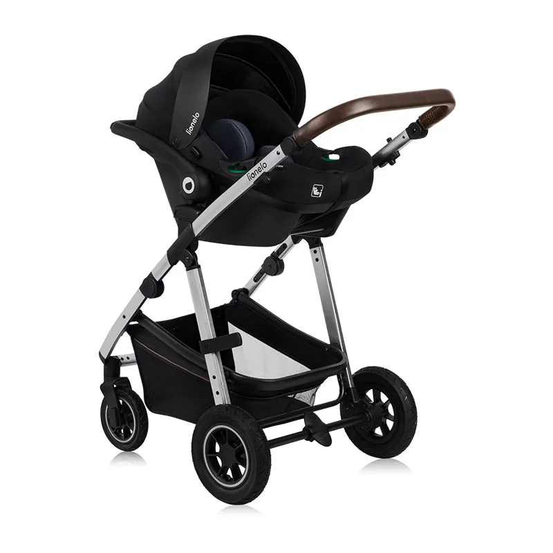 Trio Poussette Amber + Nacelle + Cosy Gr.0+ Black Silver-15