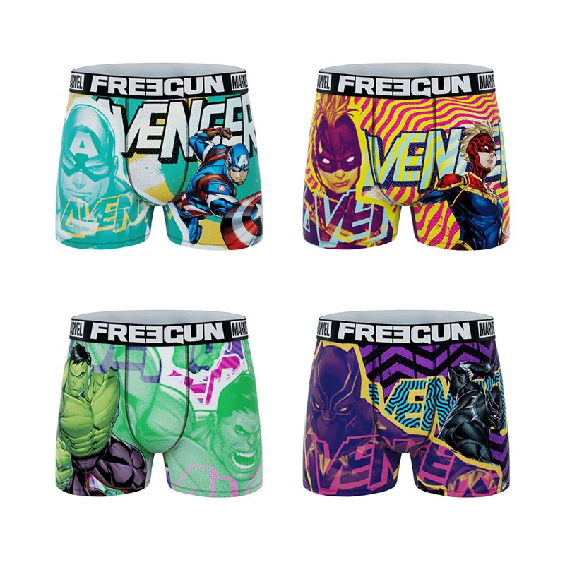 4 Boxers Homme Marvel - Bleu/Vert/Orange/Violet-0