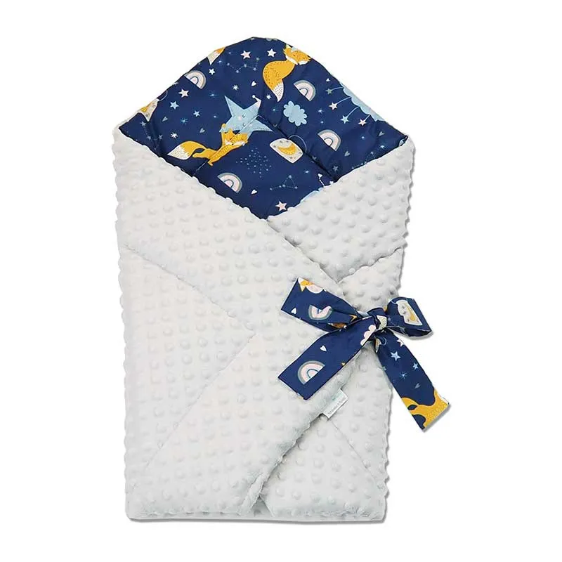 Nid d'ange Minky Renard Bleu/Gris- 75x75cm-0