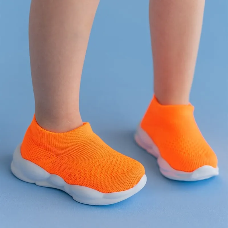 Sneakers Mémoire de forme - Orange fluo-0