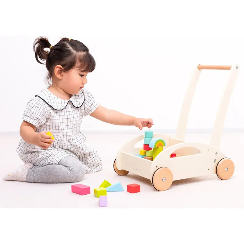 Chariot à pousser avec blocs 30pcs - 12m+-2