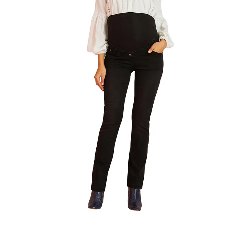 Jean de grossesse Denim Droit - Noir-0