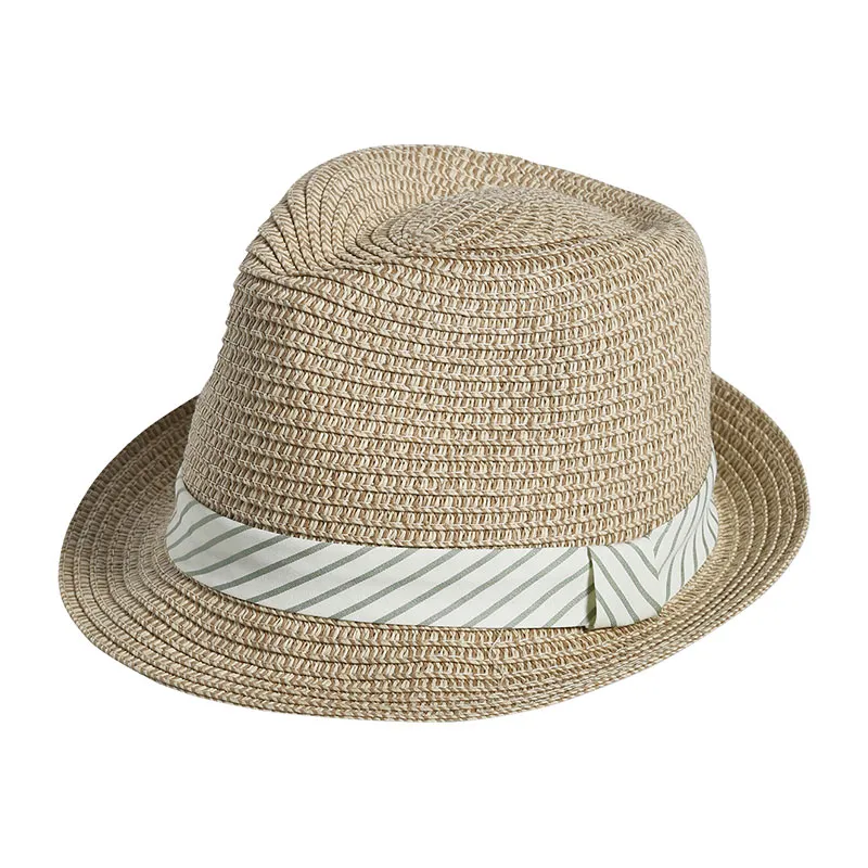 Chapeau esprit panama aspect paille garçon - Bois-0