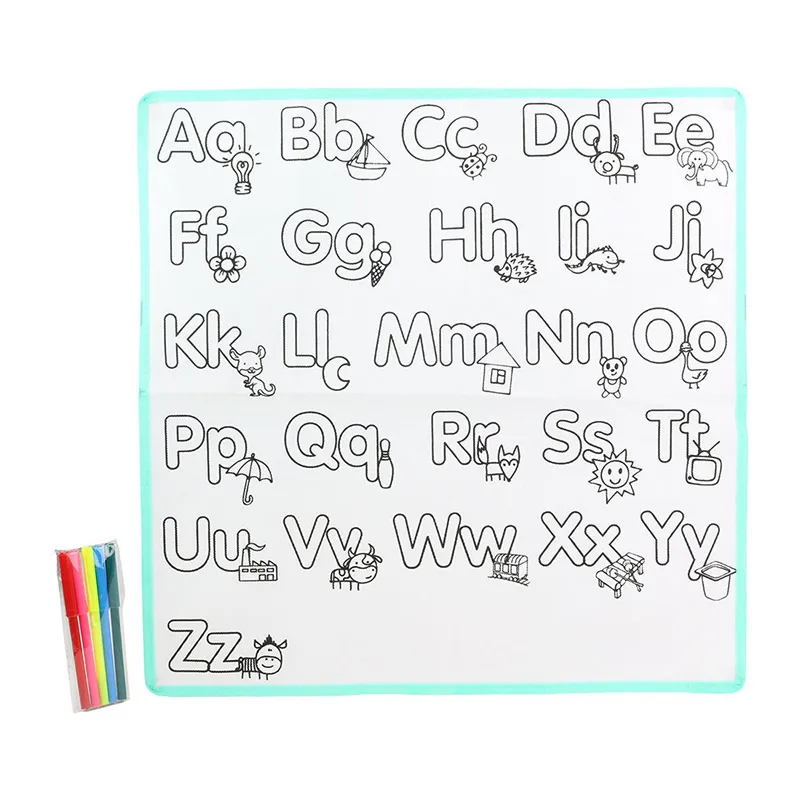 Tapis lettre à colorier Blanc - 50x50cm-0