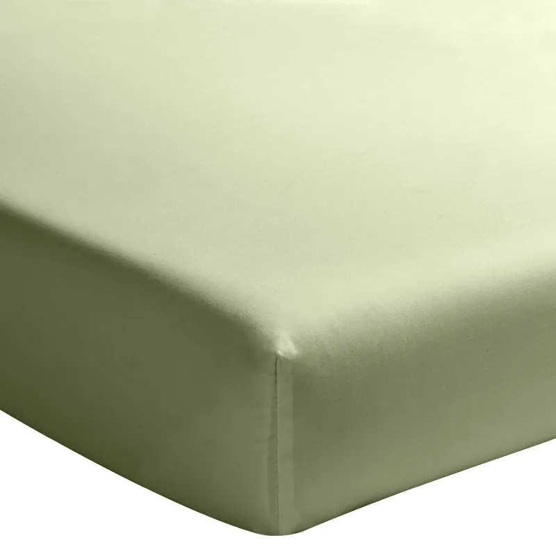 Drap H. Percale de Coton Bonnet 30cm Vert d'eau-0