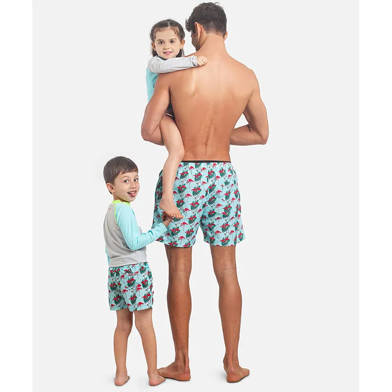Short Maillot Adulte Anti-UV- Flamant Rose-4