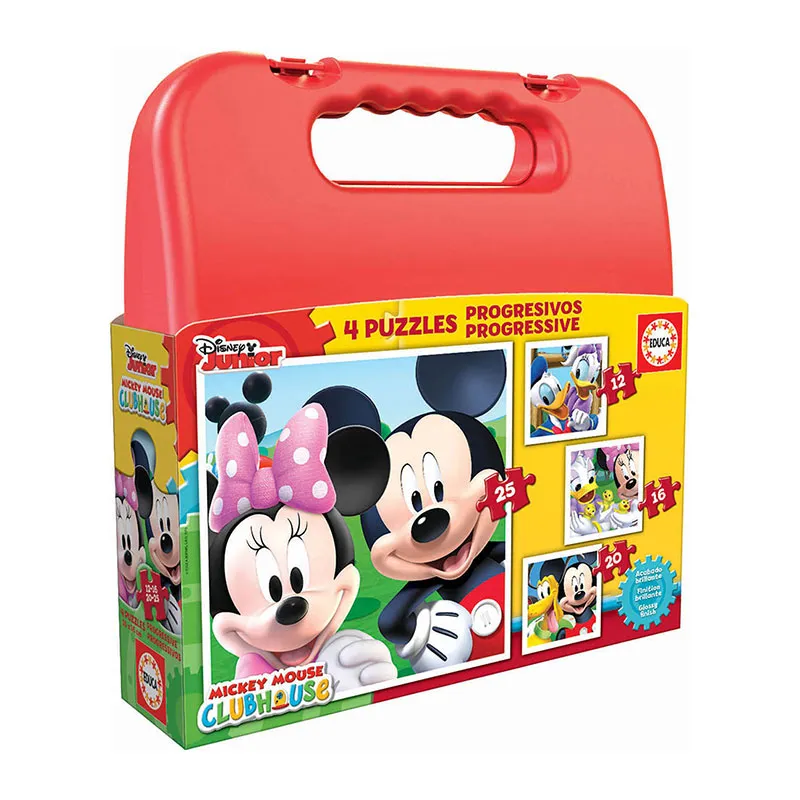 Malette de 4 Puzzles progressifs Mickey 12+16+20+25pcs - 36m+-0