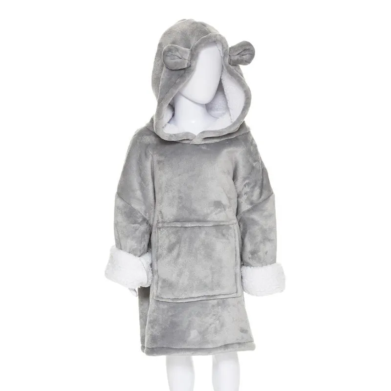 Plaid sweat enfant Ours Gris - TU-0