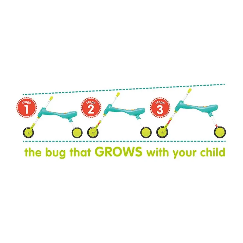 Tricycle Scuttlebug Luciole Jaune/Vert - 12m+-16