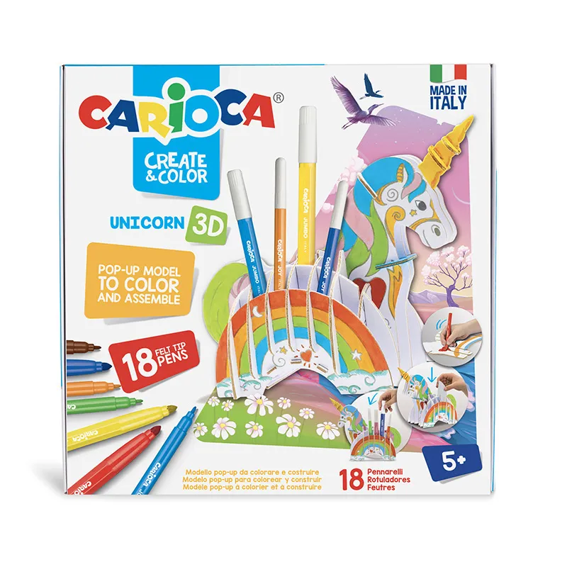 Modèles Pop-up à colorier Licorne - 5+-1