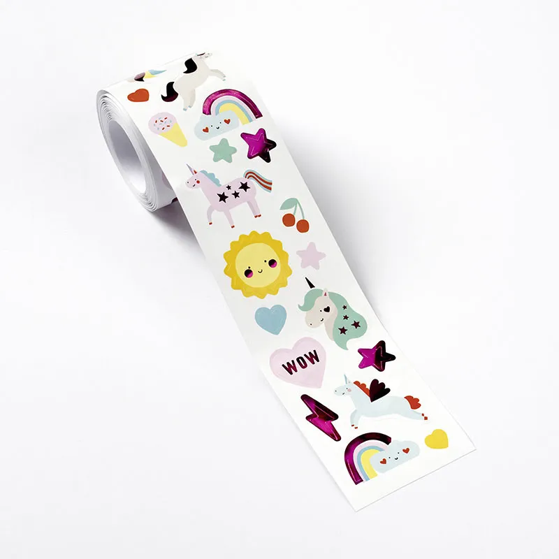Rouleau de stickers 4m 352pcs - Licorne-1