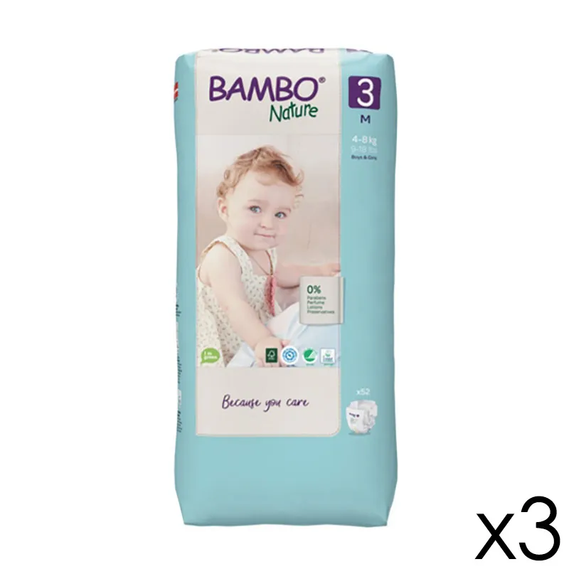 Couches Éco Bambo Nature T.3/4-8kg - 3x52-0