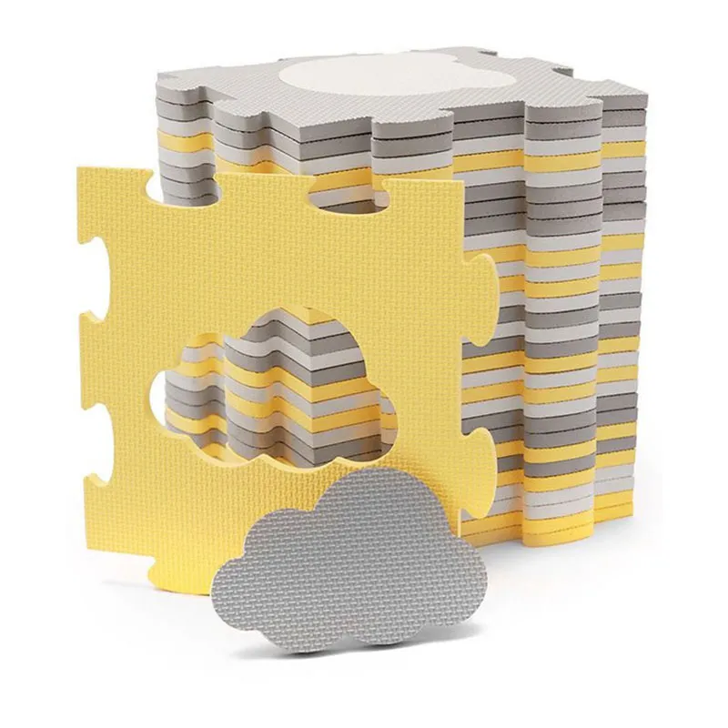 Tapis puzzle mousse Luno Shapes Jaune 165x185cm - 0m+-3
