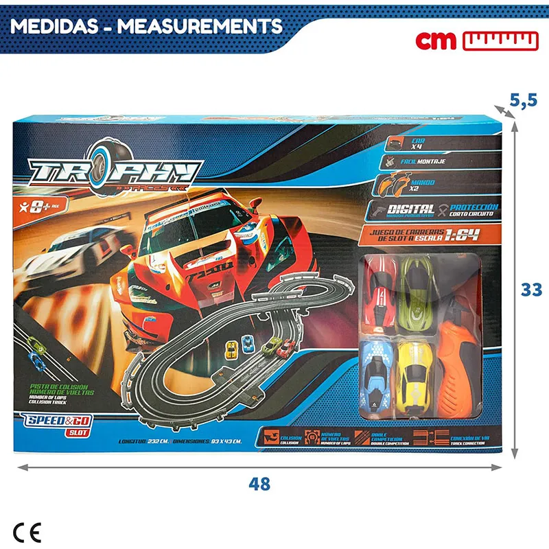 Circuit de course télécommandé + 2 voitures - 8+-6