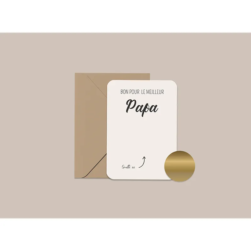 Carte à gratter A6 - Bon pour Papa-1