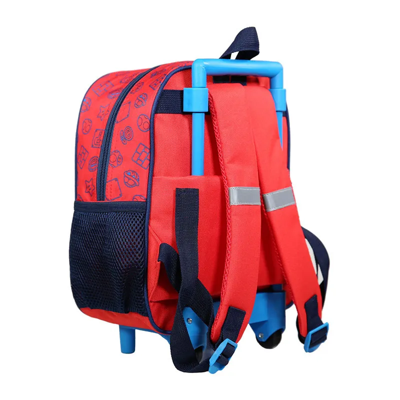 Sac à dos à roulettes maternelle Super Mario Multicolore - 25x28cm-3