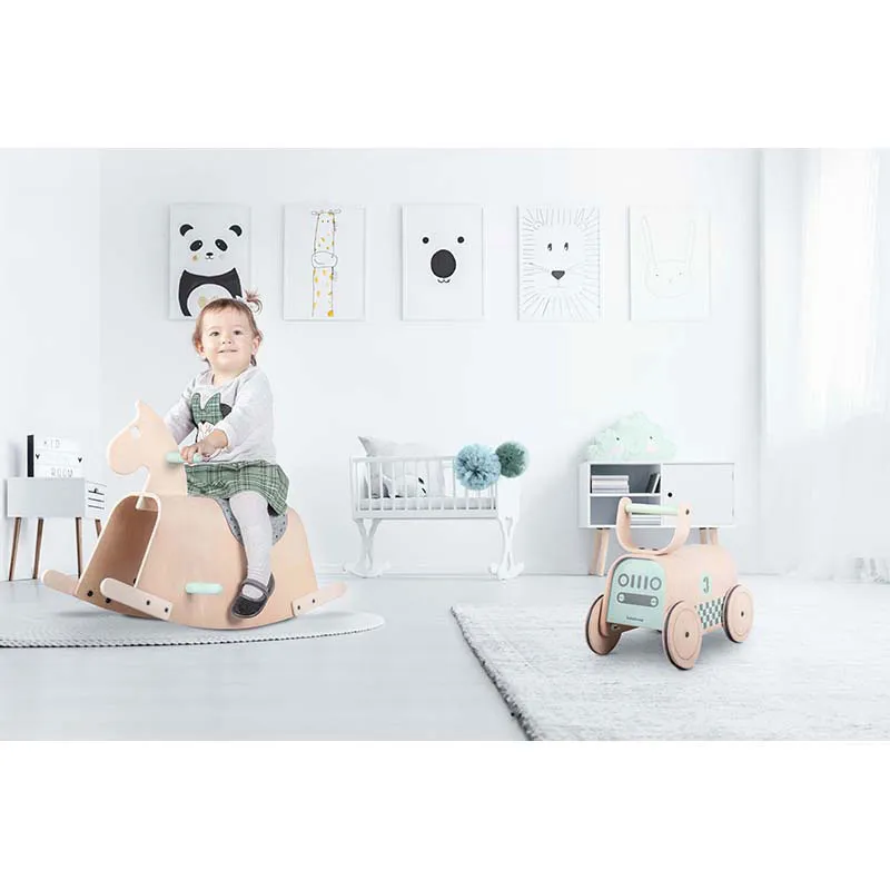 Porteur Voiture Bois/vert - 12m+-10