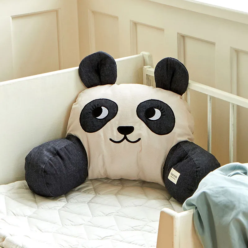 Coussin d'angle Coton BIO Panda Noir/Blanc - 40x50cm-1