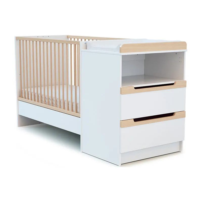 Chambre Évolutive Carroussel Blanc/Hêtre - 176x70x94cm-0