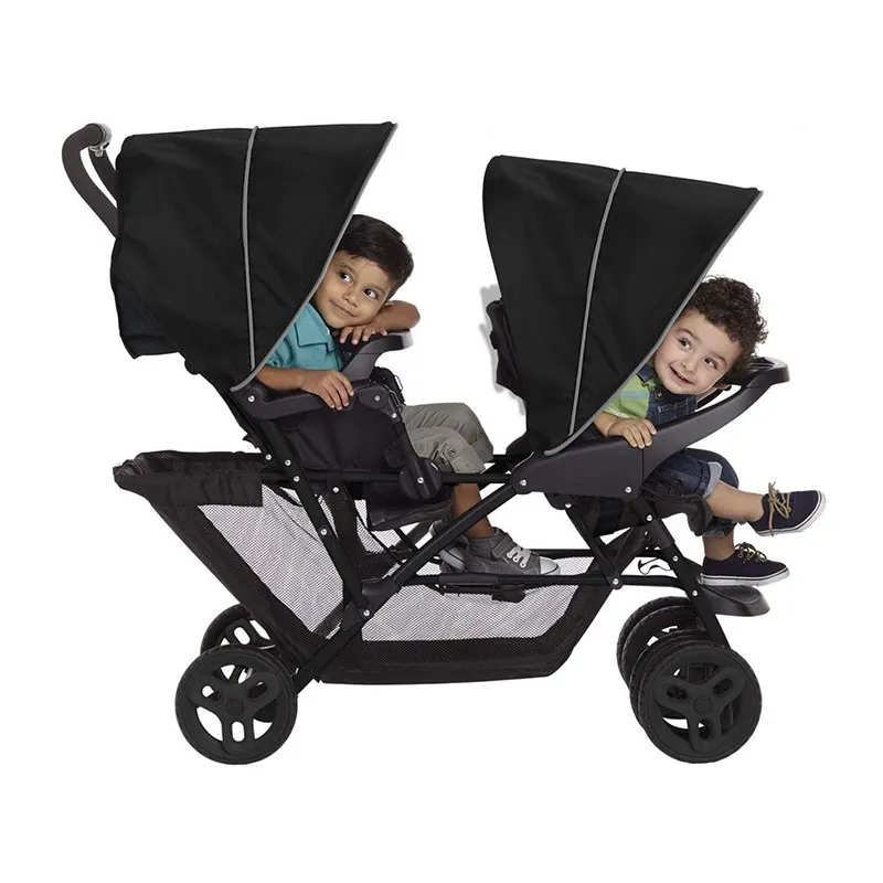 Poussette Double Stadium Noir/Gris - 6m+-4