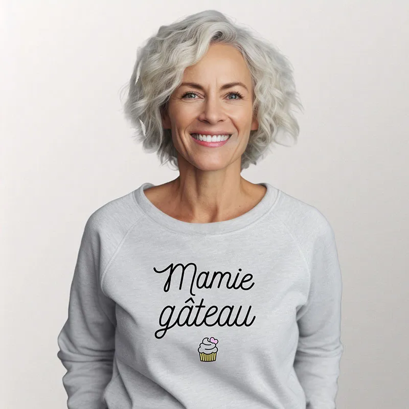 Sweat Mamie-gâteau - Gris chiné-0