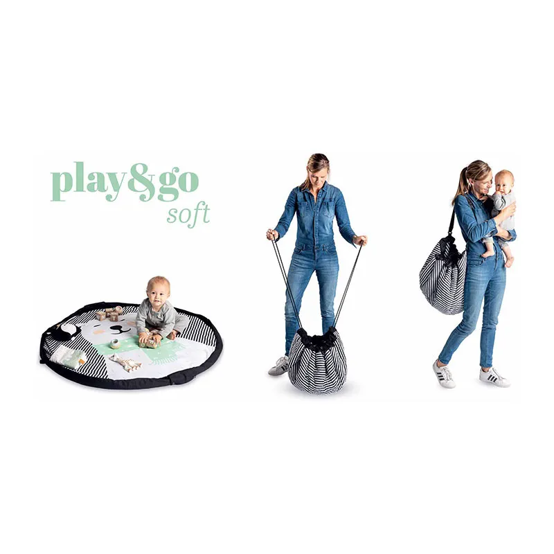 Sac à jouets/Tapis d'éveil 3en1 Ours Polaire - ø120cm - PLAY & GO-2