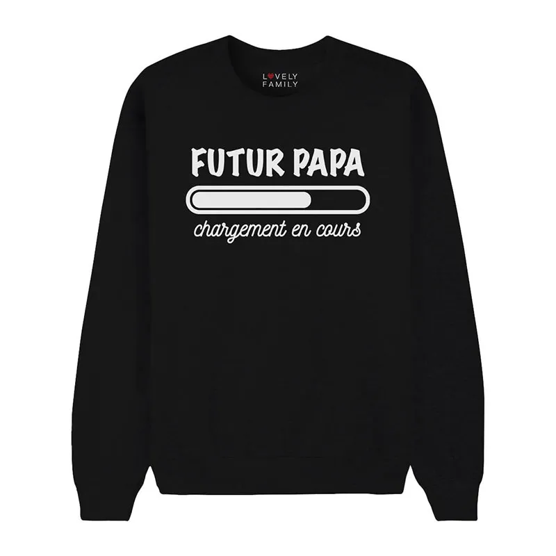 Sweat Homme Futur papa chargement en cours - Noir-0