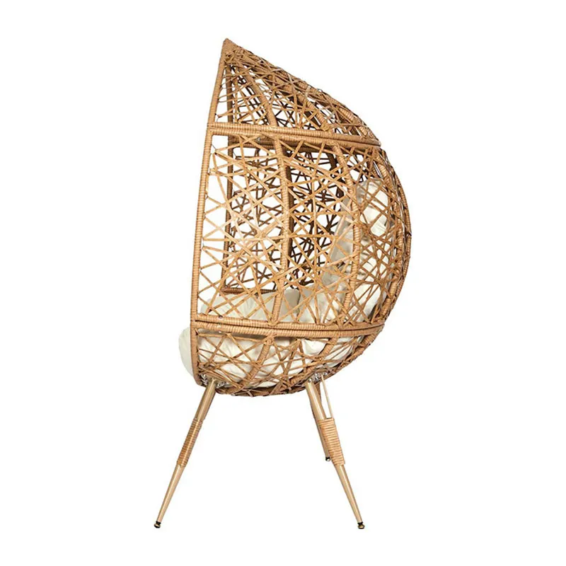 Fauteuil oeuf Marron/Blanc - 100x65x150cm-3
