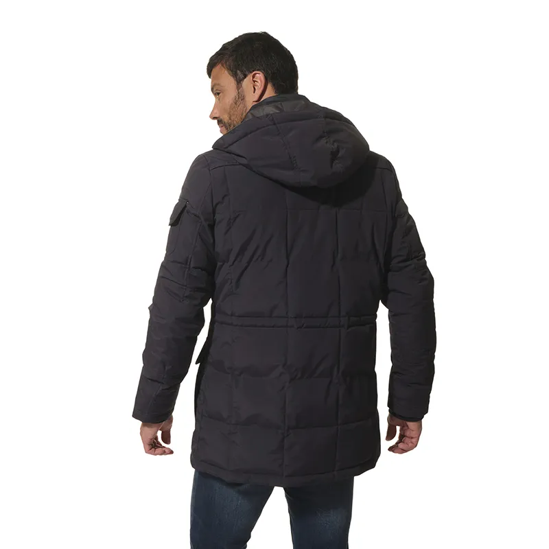 Manteau doublé doudoune - Marine-3