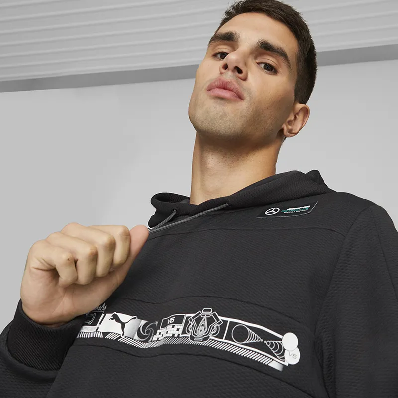 Sweat à capuche Homme Mercedes AMG Petronas F1 Puma - Noir-5