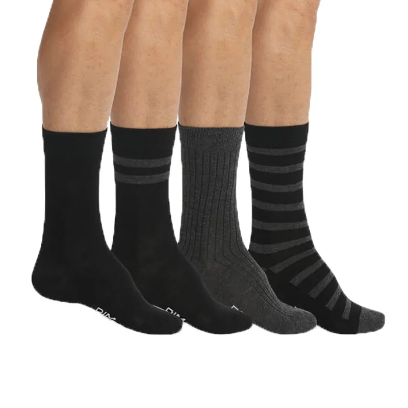 4 paires de Chaussettes ÉcoDim Homme - Noir/Anthracite-0