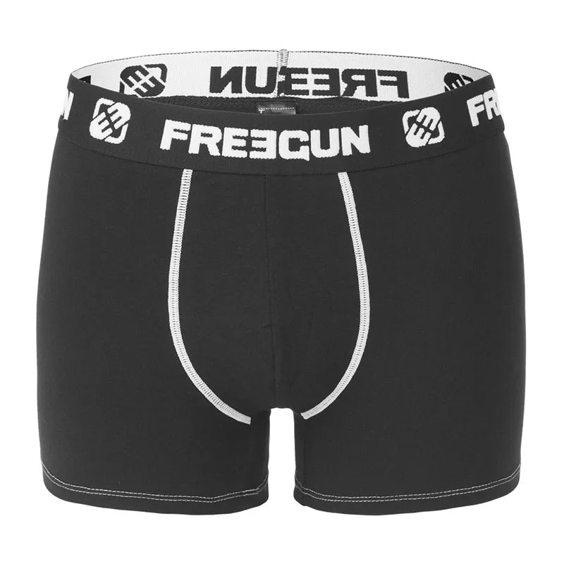 4 Boxers Homme Freegun - Noir/Blanc-2