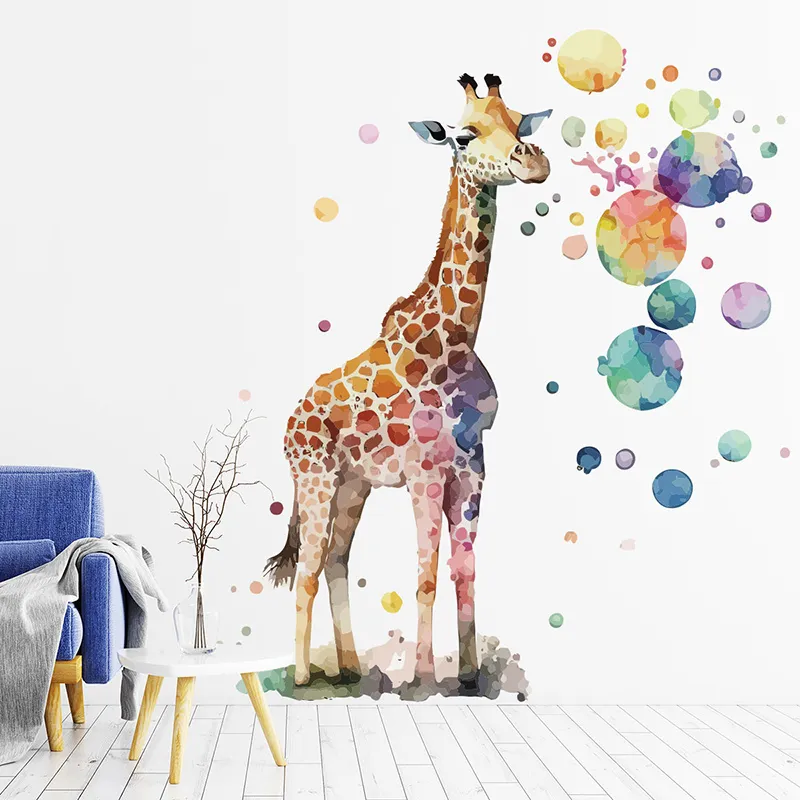Stickers - Animaux girafe design aquarelle-1