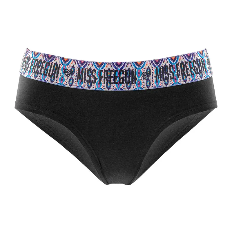 5 culottes femme en coton Ethnik - Noir/Rose/Bleu/Violet-10