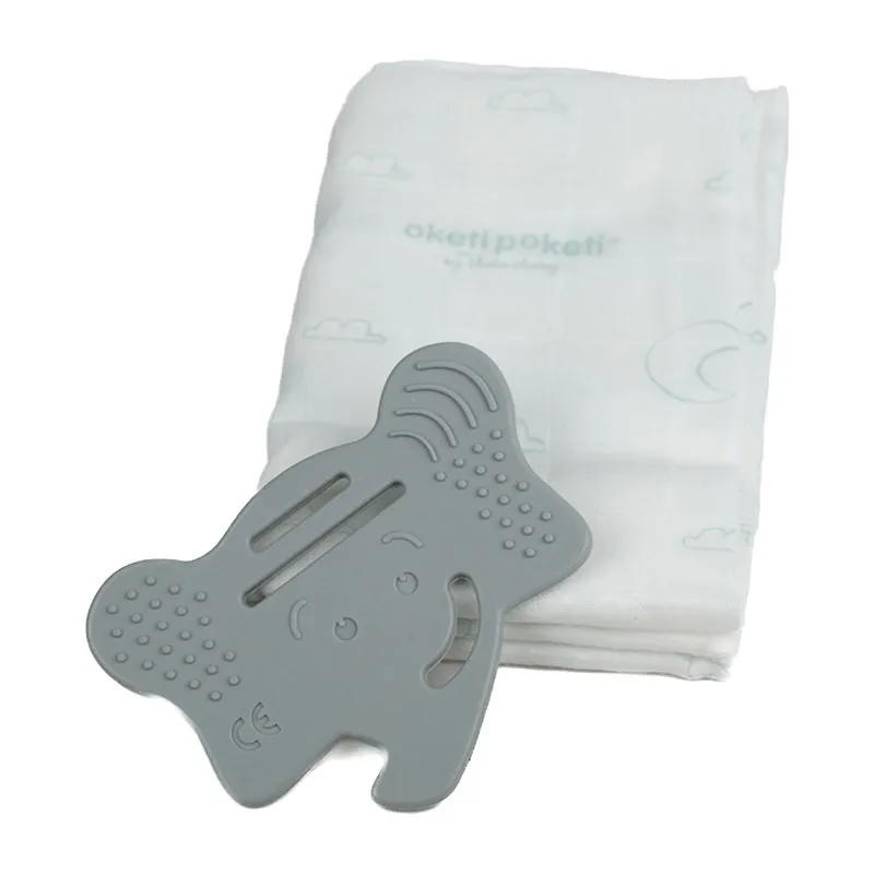 Anneau de dentition lange Oketi Poketi Gris - 0m+-7