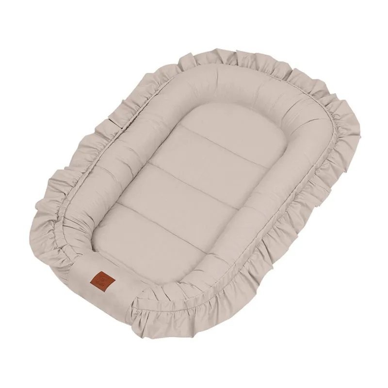 Cocon cale-bébé à volants Beige - 110x60cm-1