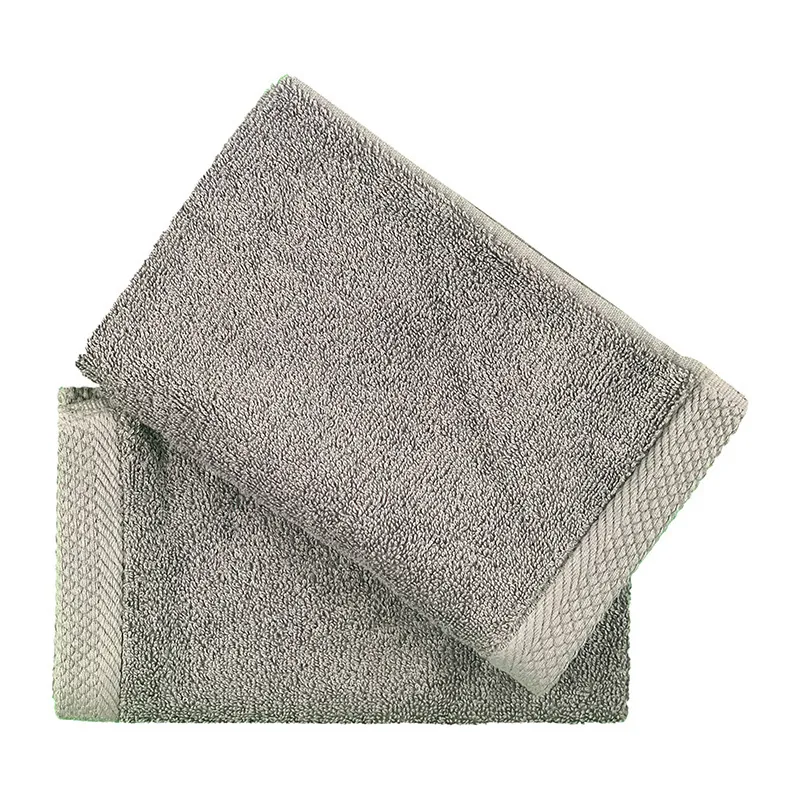 2 Serviettes invité Coton Gris perle - 50x30cm-0