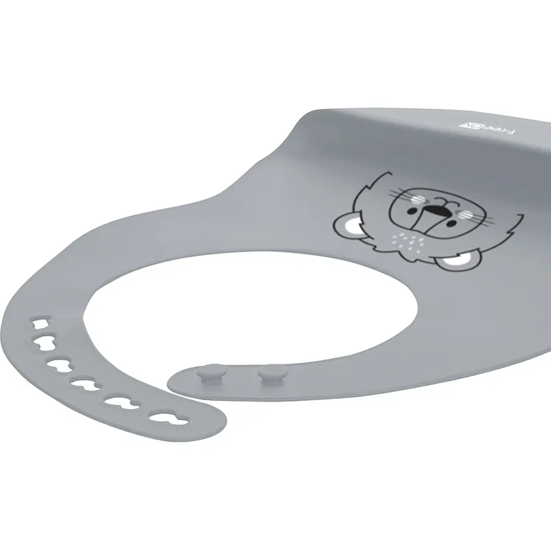 Bavoir récupérateur en Silicone Lion Grey - 6m+-2