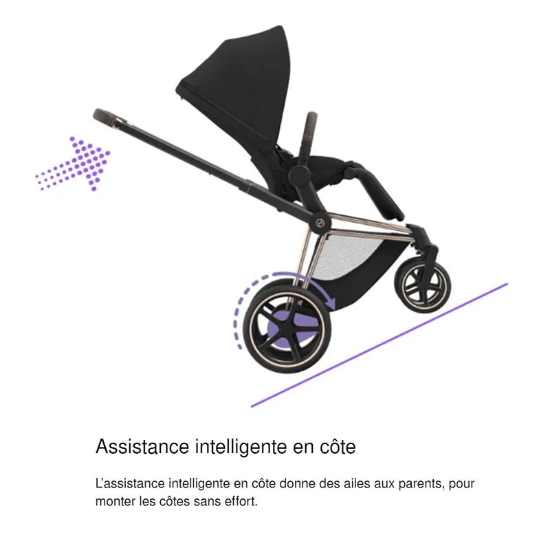 Poussette électrique ePRIAM Chrome Black/Koi mid-Grey - 0m+-10