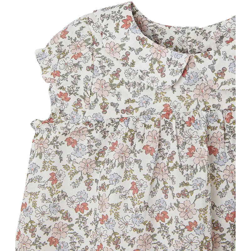 Ensemble robe voile de coton et bob - Écru-3