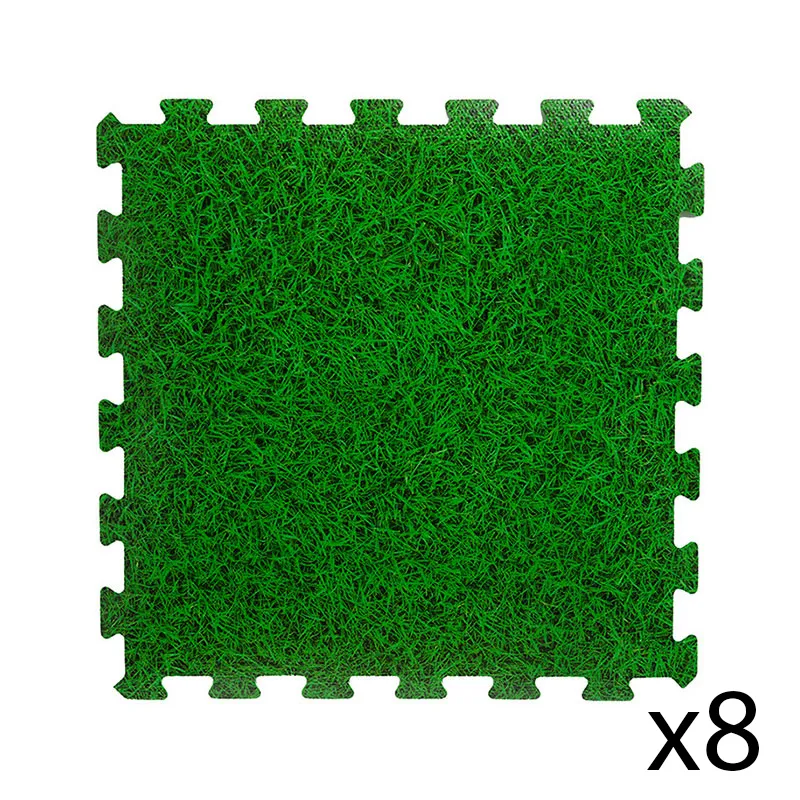 8 dalles Tapis de sol mousse Vert - 50x50x4cm-0