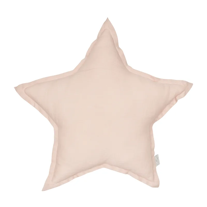 Coussin étoile Lin Rose poudré - ø50cm-0