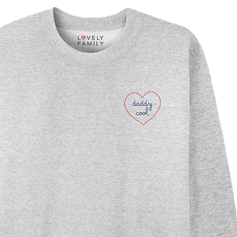 Sweat Homme Daddy cool coeur - Gris Chiné-1