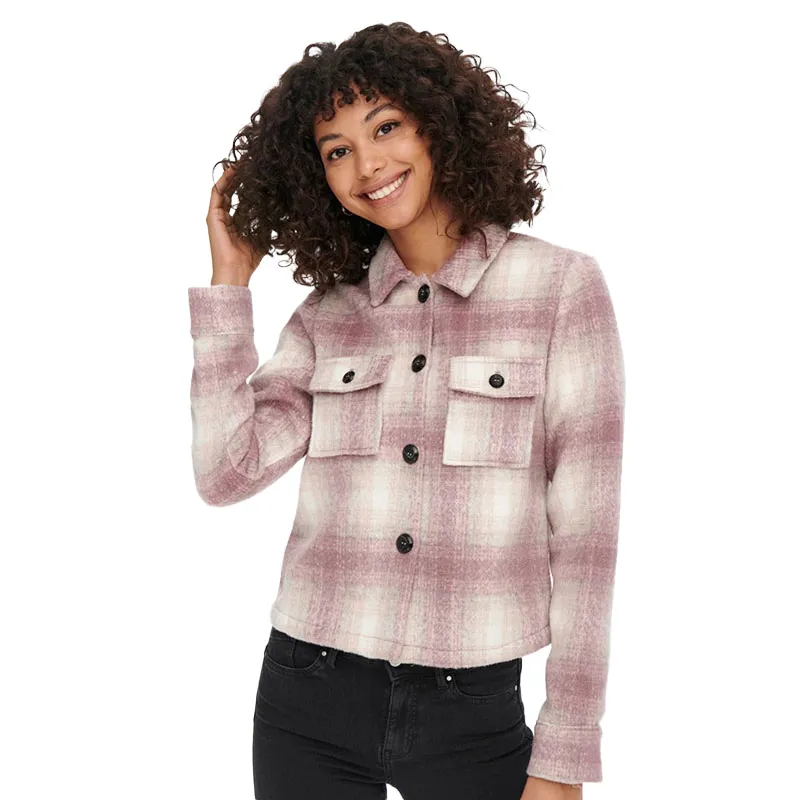 Veste à carreaux Lou - Rose/Marron | Pumice Stone Rose Brown-0