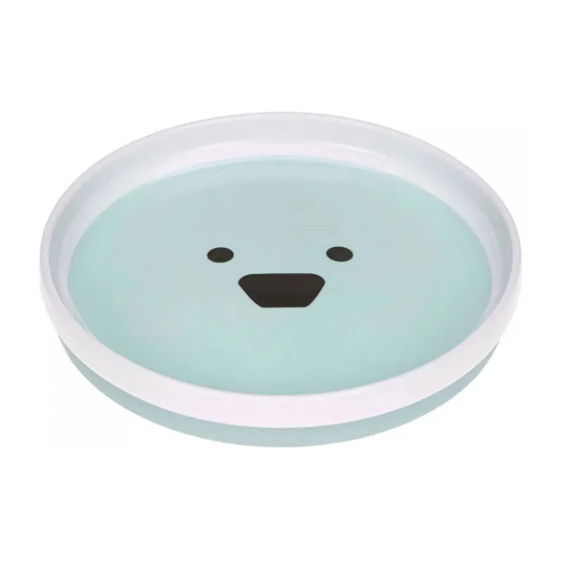 Assiette Porcelaine/Silicone Chien Bleu - 36m+-1