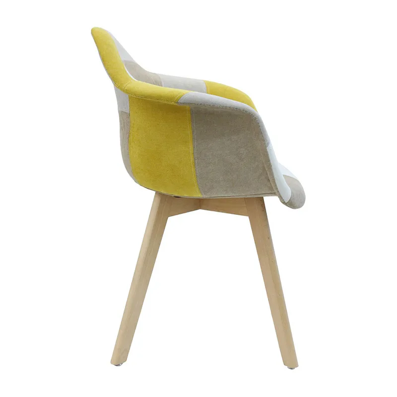 2 Fauteuils patchwork Jaune - 59x64.5x85cm-3