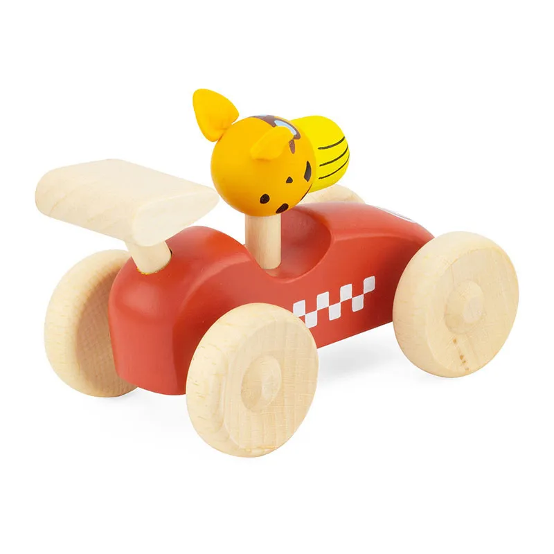 Voiture de course en bois Rouge - 12m+-1
