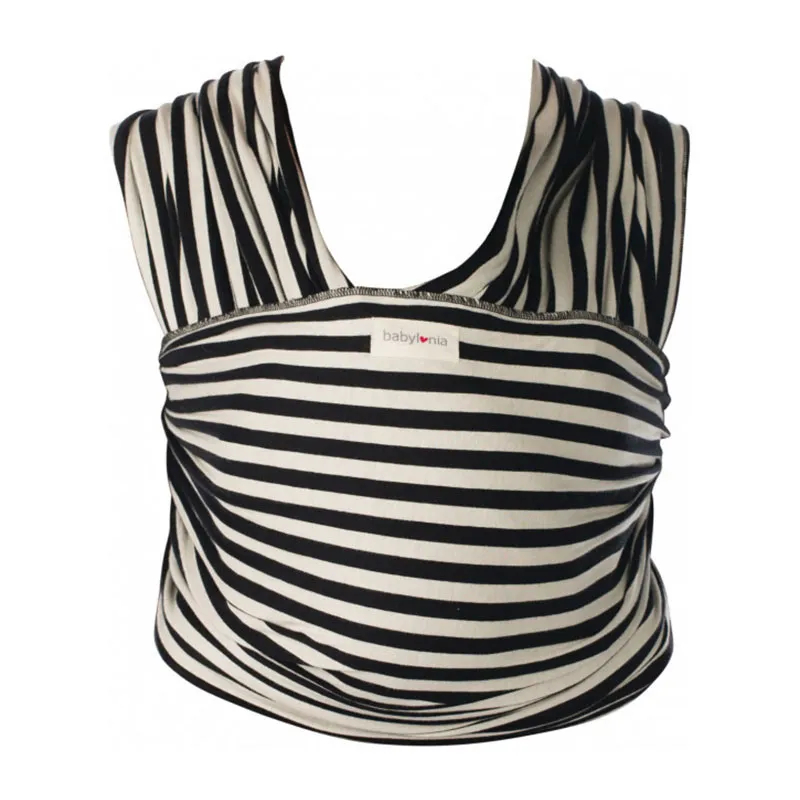Écharpe Tricot-slen design BIO - Rayures Blanc/Noir-1