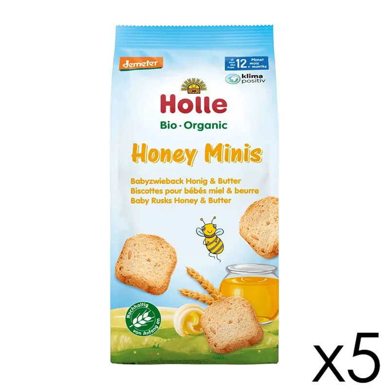 5x100g Mini Biscottes Miel & beurre BIO - 12m+-0