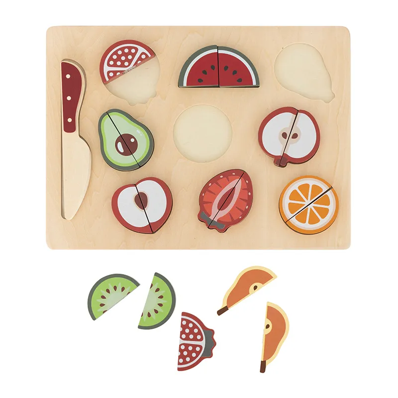 Jeu de fruits à couper Bois Ferme - 30x22,5cm-0